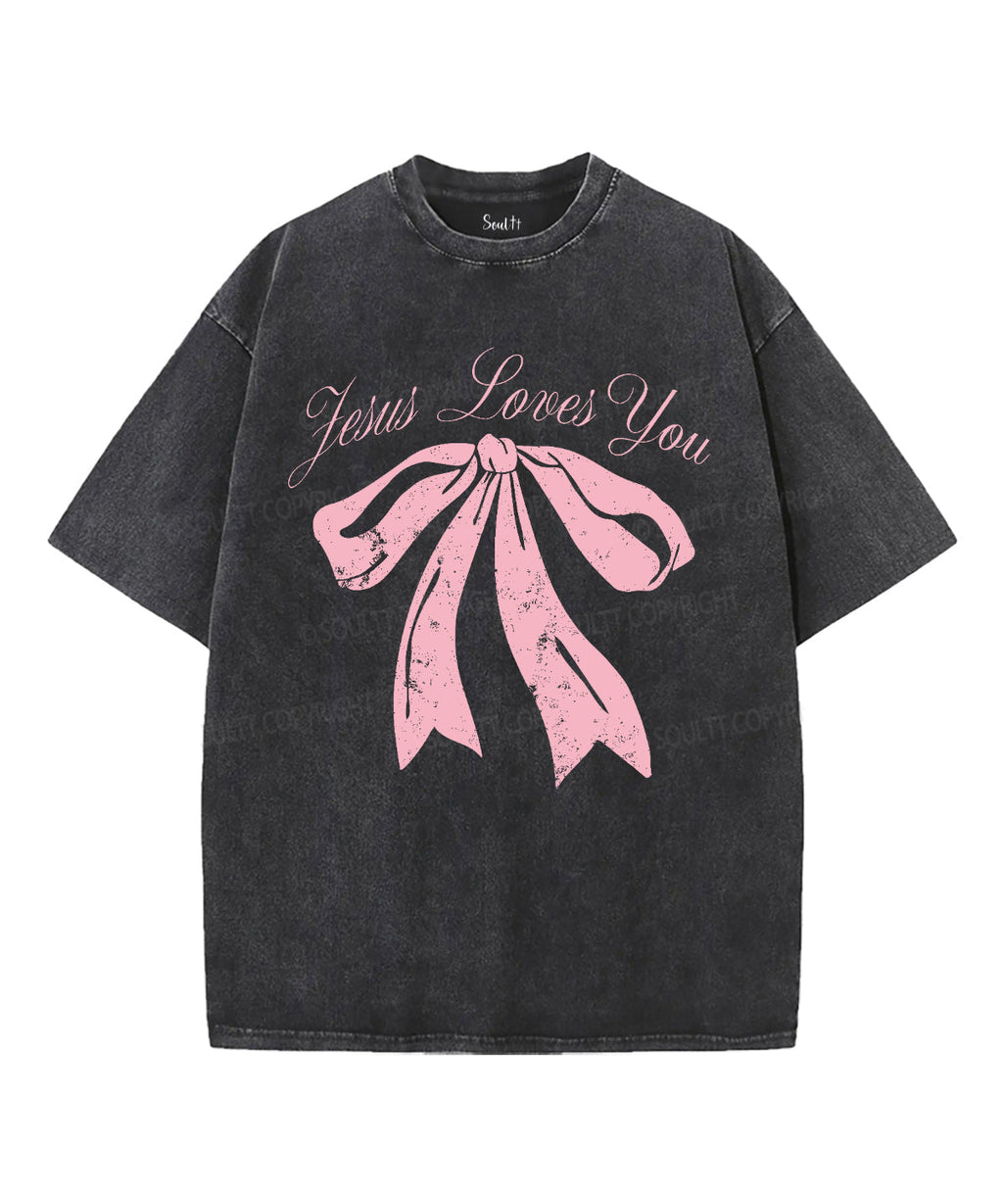 Jesus Love You Unisex Washed Christian T-shirt Hoodie, Sweatshirt | CiraTrend.com (Image 1)
