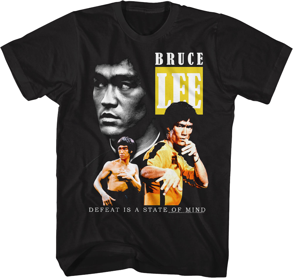 Defeat Is A State Of Mind Collage Bruce Lee T-Shirt Hoodie, Sweatshirt | CiraTrend.com (Image 1)
