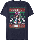 Defender of the Universe Faux Ugly Christmas Sweater Voltron T-Shirt Hoodie, Sweatshirt | CiraTrend.com (Image 1)
