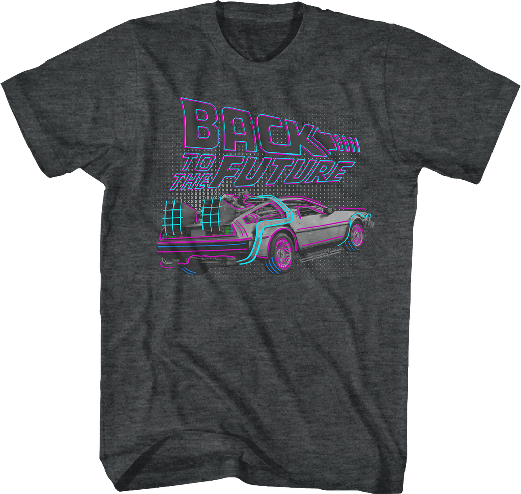 DeLorean Neon Outline Back To The Future T-Shirt Hoodie, Sweatshirt | CiraTrend.com (Image 1)