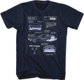 DeLorean Schematic Back To The Future Navy T-Shirt Hoodie, Sweatshirt | CiraTrend.com (Image 1)