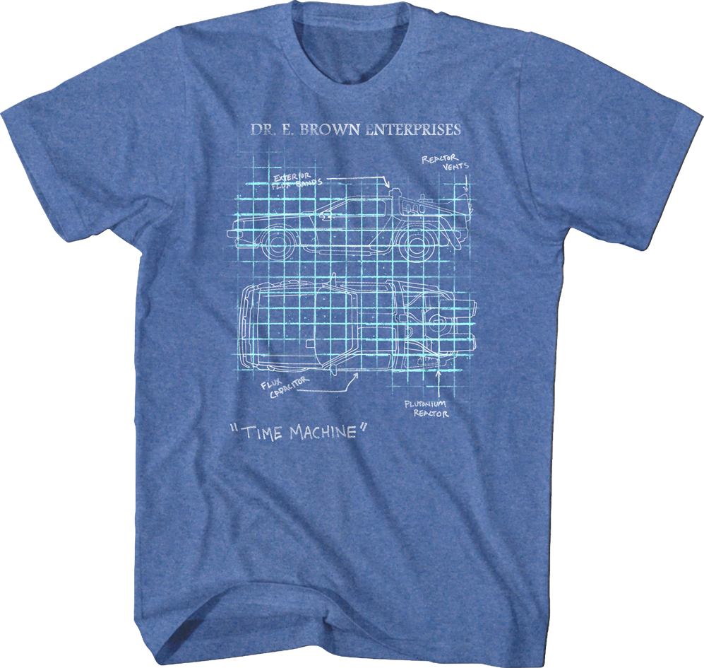 Delorean Schematic Back To The Future T-Shirt Hoodie, Sweatshirt | CiraTrend.com (Image 1)
