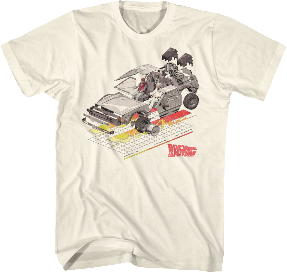 DeLorean With Grid Back To The Future T-Shirt Hoodie, Sweatshirt | CiraTrend.com (Image 1)