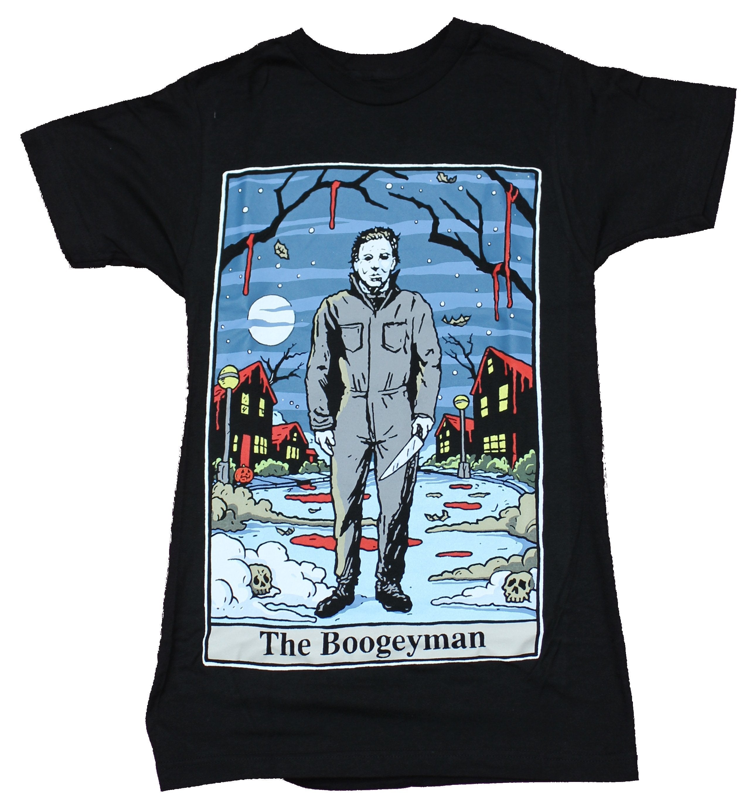 Halloween Mens T-Shirt - Michael Meyers The Boogey Man Tarot Card Image Hoodie, Sweatshirt | CiraTrend.com