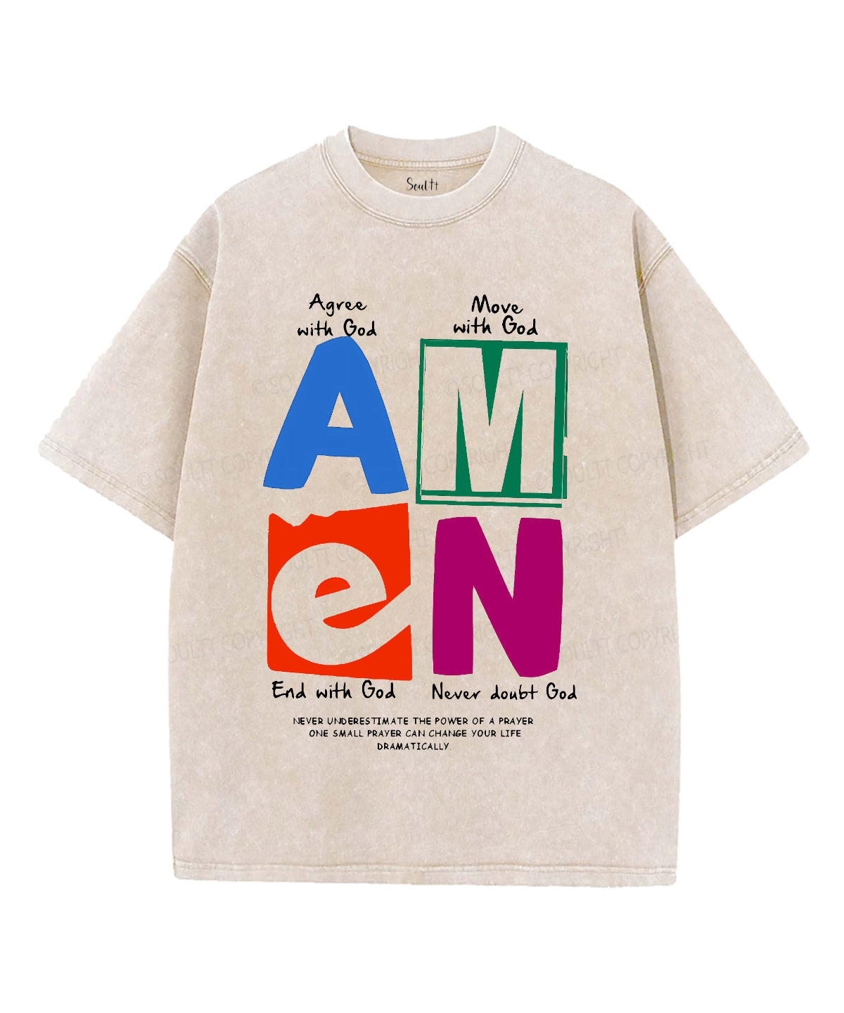 Amen Unisex Washed Christian T-shirt Hoodie, Sweatshirt | CiraTrend.com (Image 4)