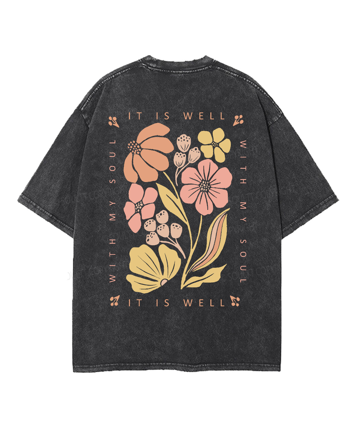 It Is Well With My Soul Double Sided Unisex Washed Christian T-shirt Style011 Hoodie, Sweatshirt | CiraTrend.com (Image 5)