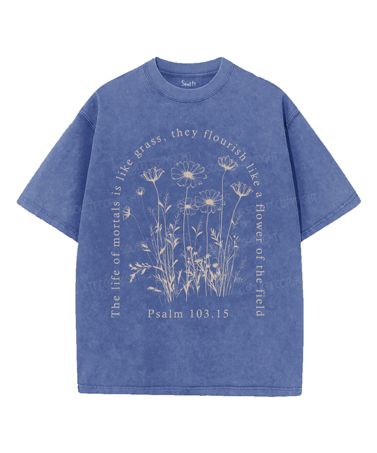 The Life Of Mortals Is Like Grass Unisex Washed Christian T-shirt Hoodie, Sweatshirt | CiraTrend.com (Image 3)