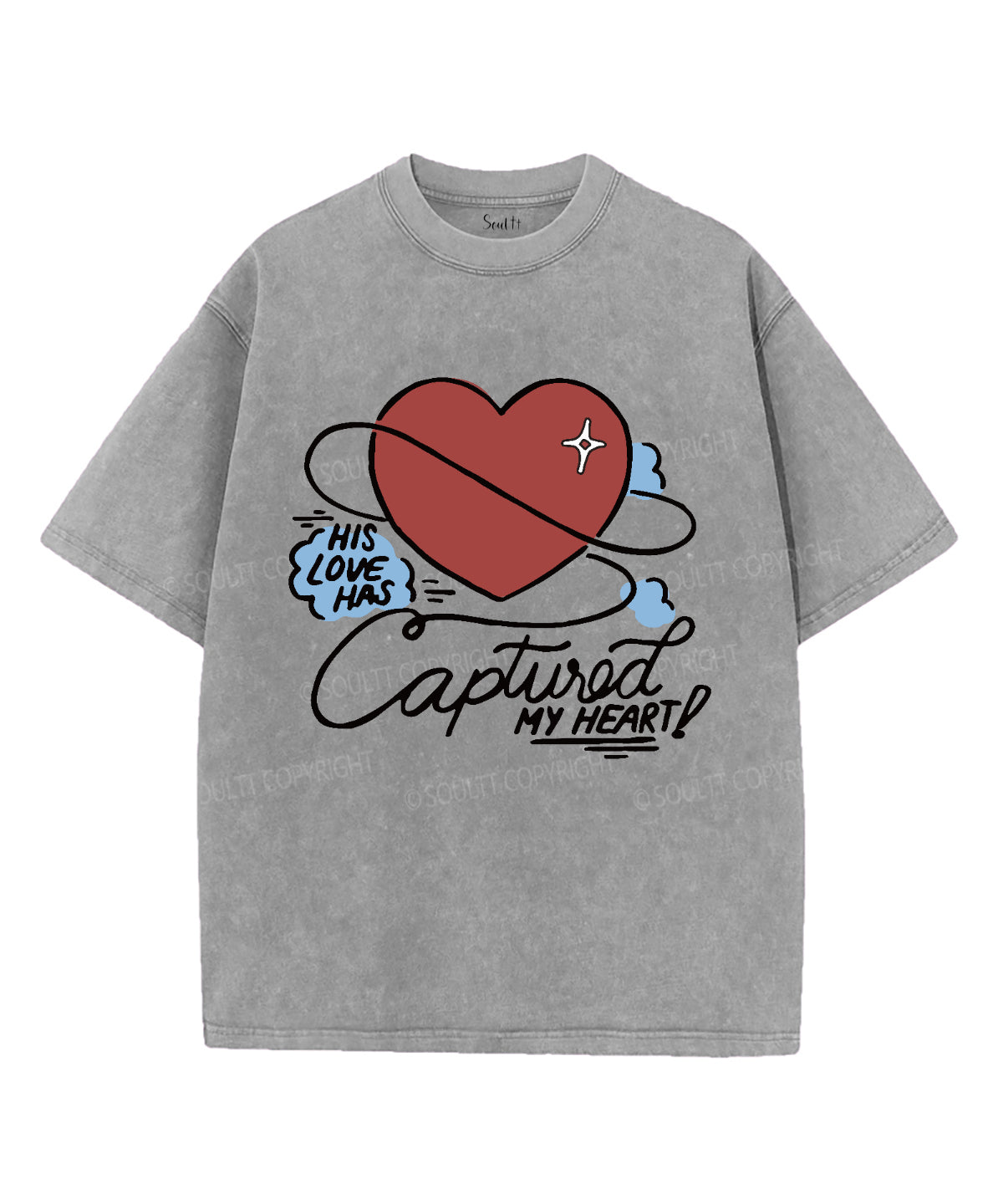 His Love Has Captured My Heart Washed Christian T-shirt Hoodie, Sweatshirt | CiraTrend.com (Image 4)