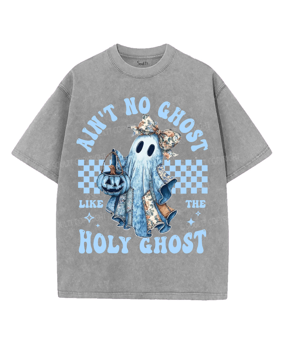 Halloween Holy Ghost Unisex Washed Christian T-shirt Hoodie, Sweatshirt | CiraTrend.com (Image 4)