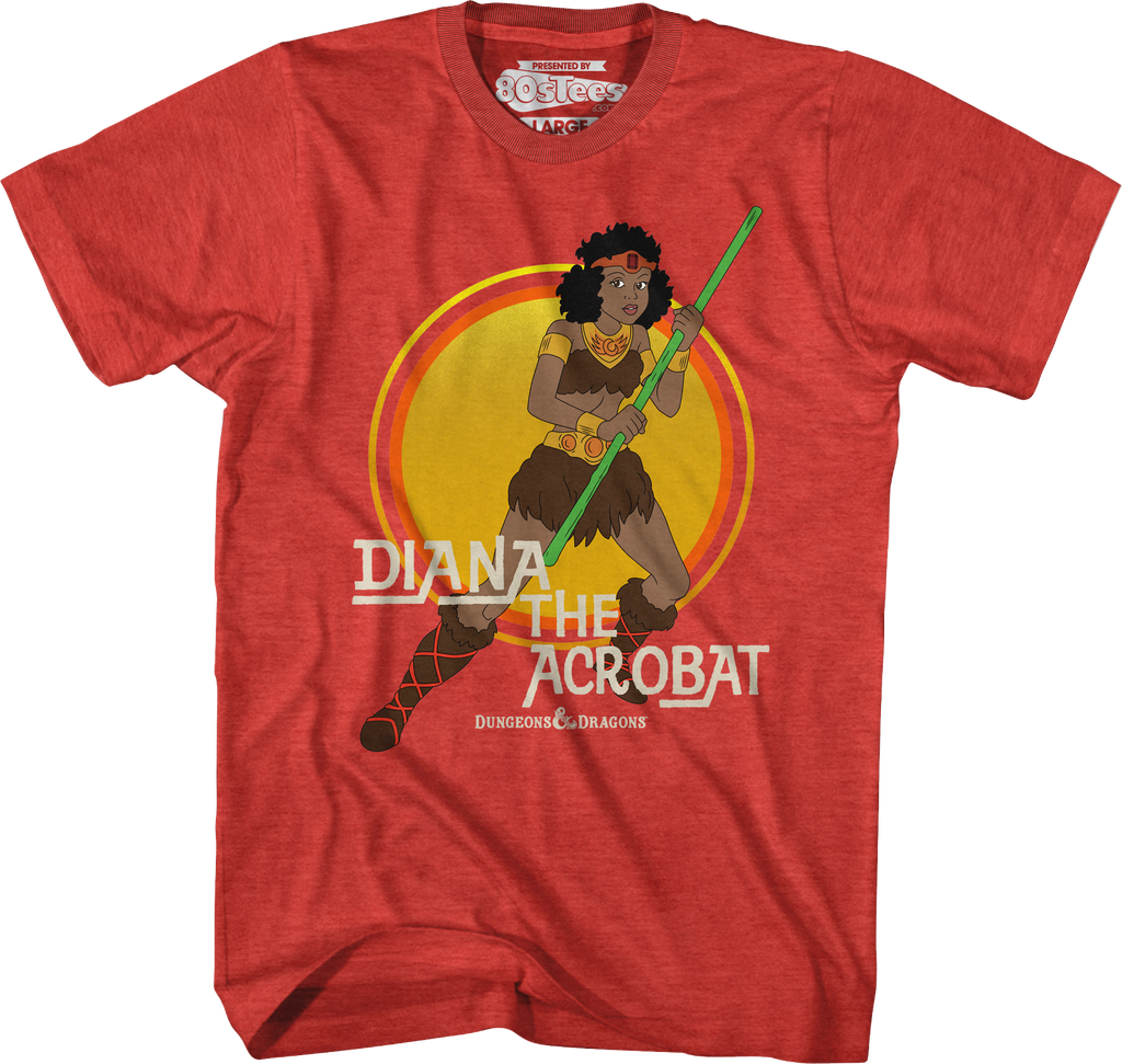 Diana The Acrobat Retro Circle Dungeons & Dragons T-Shirt Hoodie, Sweatshirt | CiraTrend.com (Image 1)