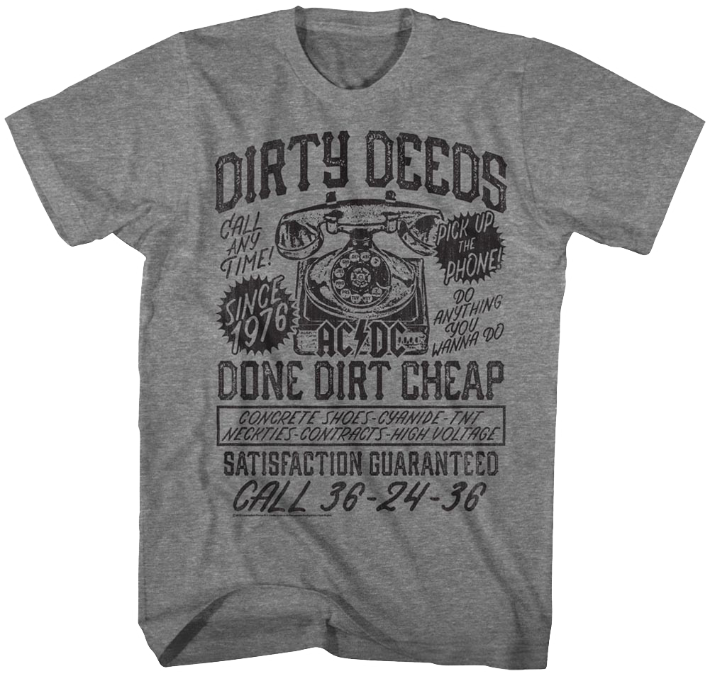 Dirty Deeds ACDC T-Shirt Hoodie, Sweatshirt | CiraTrend.com (Image 1)