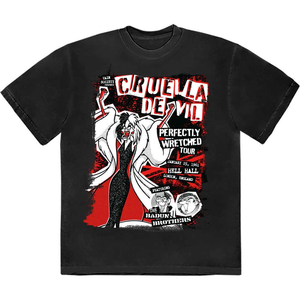 101 Dalmatians Cruella Tour T Shirt Black Hoodie, Sweatshirt | CiraTrend.com