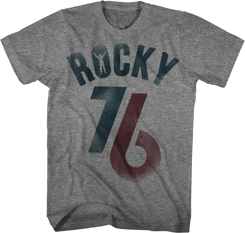 Distressed 76 Rocky T-Shirt Hoodie, Sweatshirt | CiraTrend.com (Image 1)