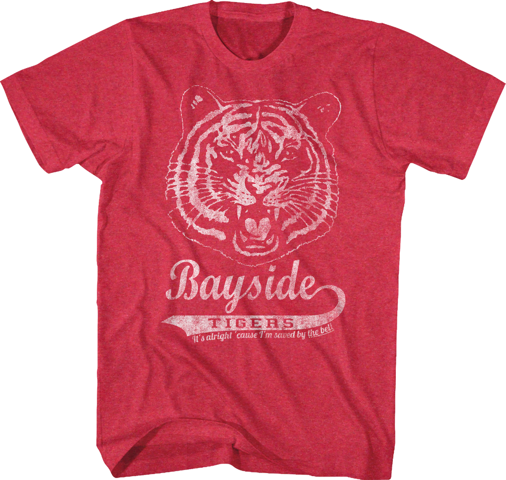 Distressed Bayside Tigers Logo Saved By The Bell T-Shirt Hoodie, Sweatshirt | CiraTrend.com (Image 1)