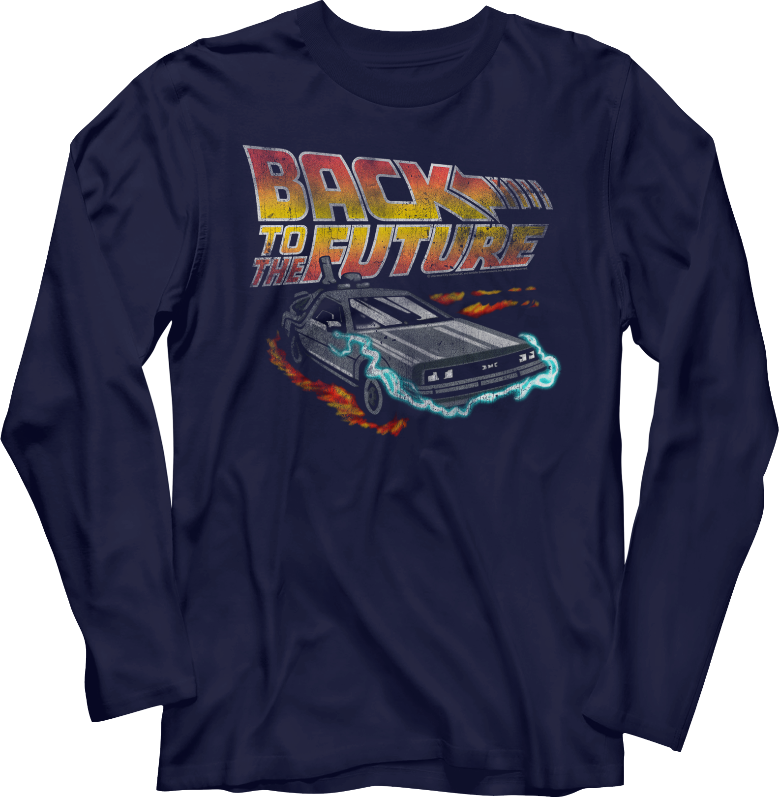Distressed DeLorean Time Machine Back To The Future Long Sleeve Shirt Hoodie, Sweatshirt | CiraTrend.com