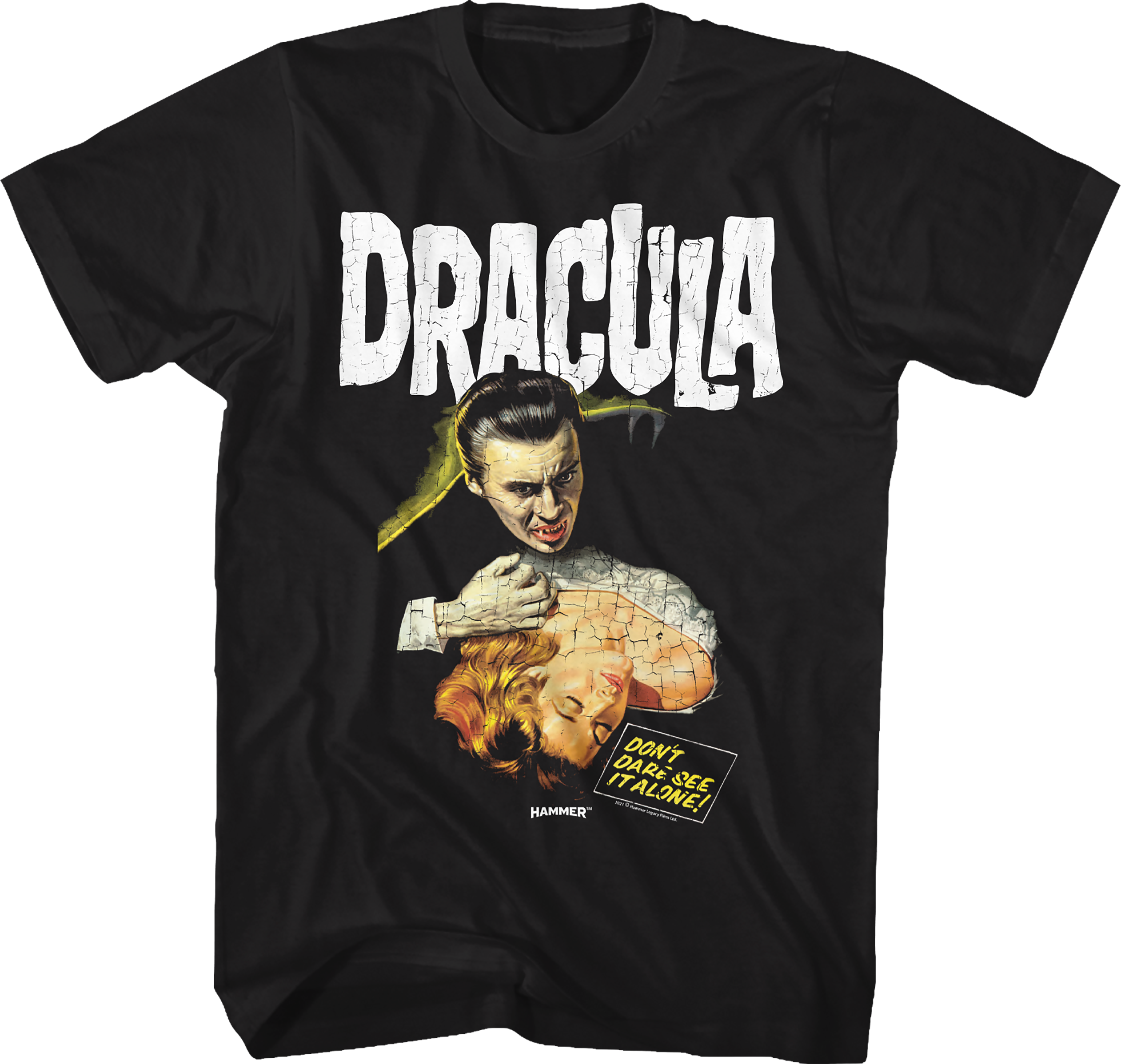 Distressed Dracula Hammer Films T-Shirt Hoodie, Sweatshirt | CiraTrend.com (Image 1)