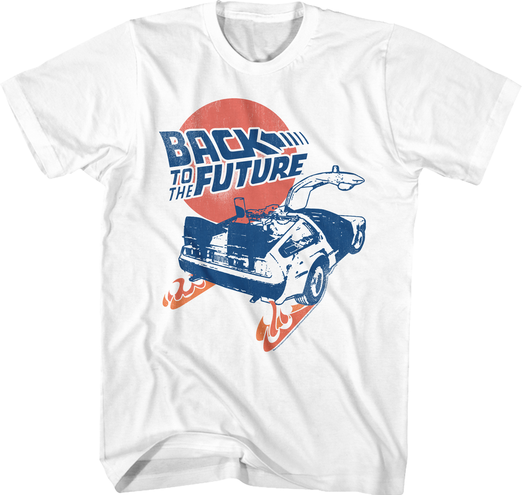 Distressed Fire Tracks Back To The Future T-Shirt Hoodie, Sweatshirt | CiraTrend.com (Image 1)