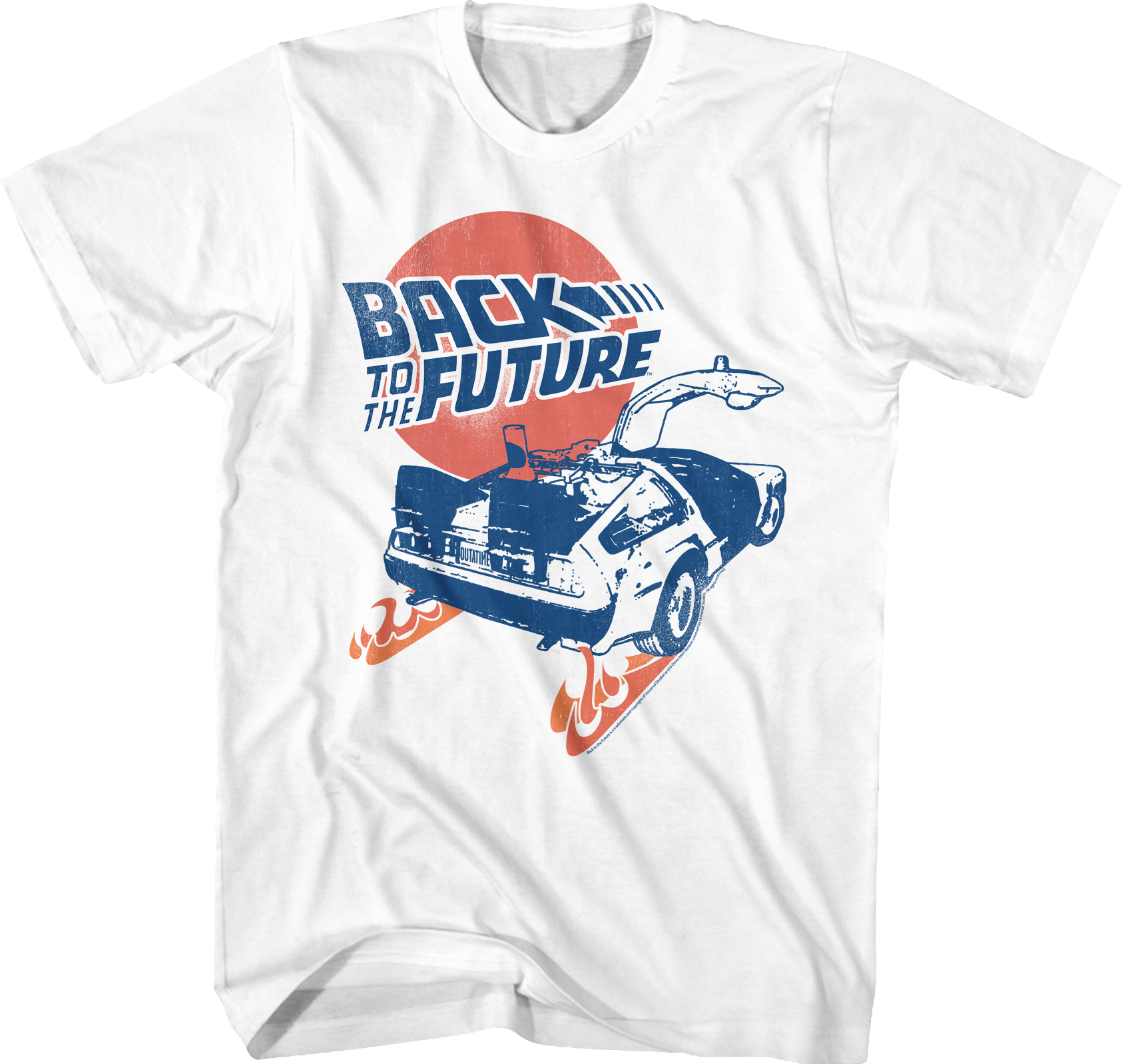 Distressed Fire Tracks Back To The Future T-Shirt Hoodie, Sweatshirt | CiraTrend.com (Image 1)