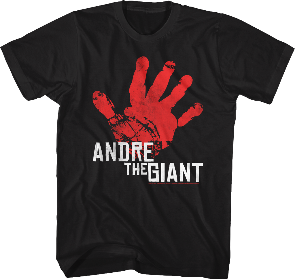 Distressed Handprint Andre The Giant T-Shirt Hoodie, Sweatshirt | CiraTrend.com (Image 1)