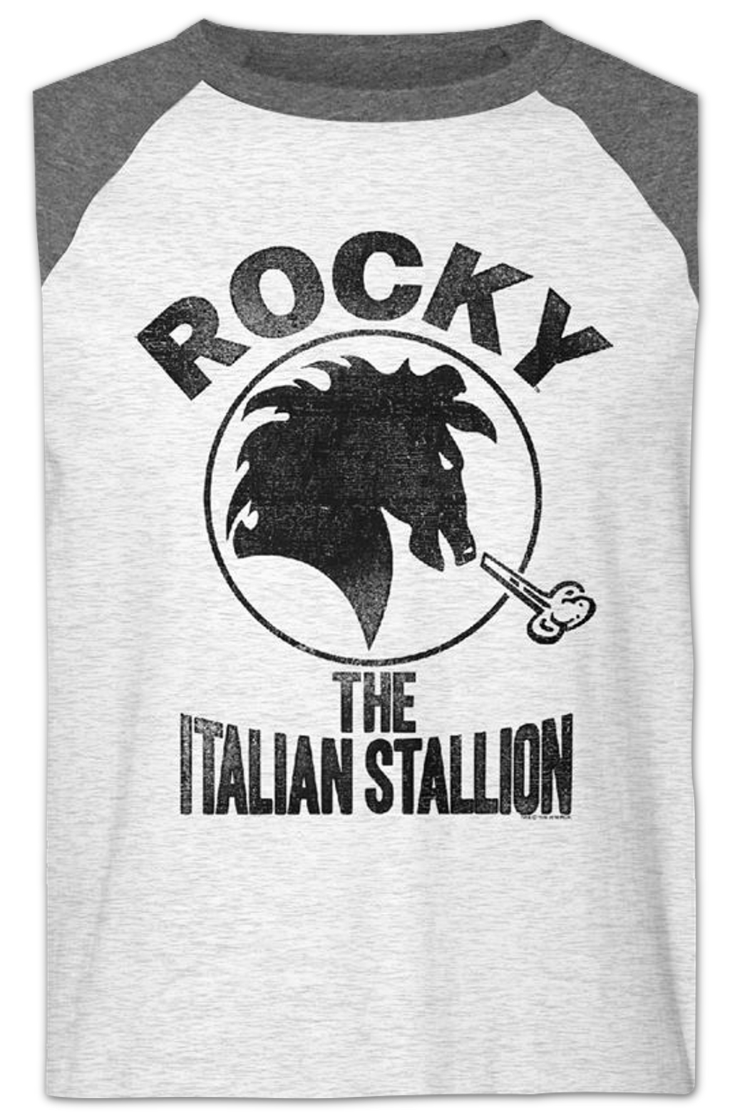 Distressed Italian Stallion Logo Rocky Raglan Baseball Shirt Hoodie, Sweatshirt | CiraTrend.com (Image 2)