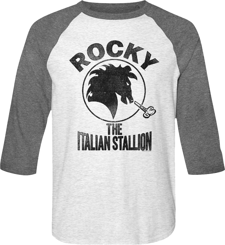 Distressed Italian Stallion Logo Rocky Raglan Baseball Shirt Hoodie, Sweatshirt | CiraTrend.com (Image 1)