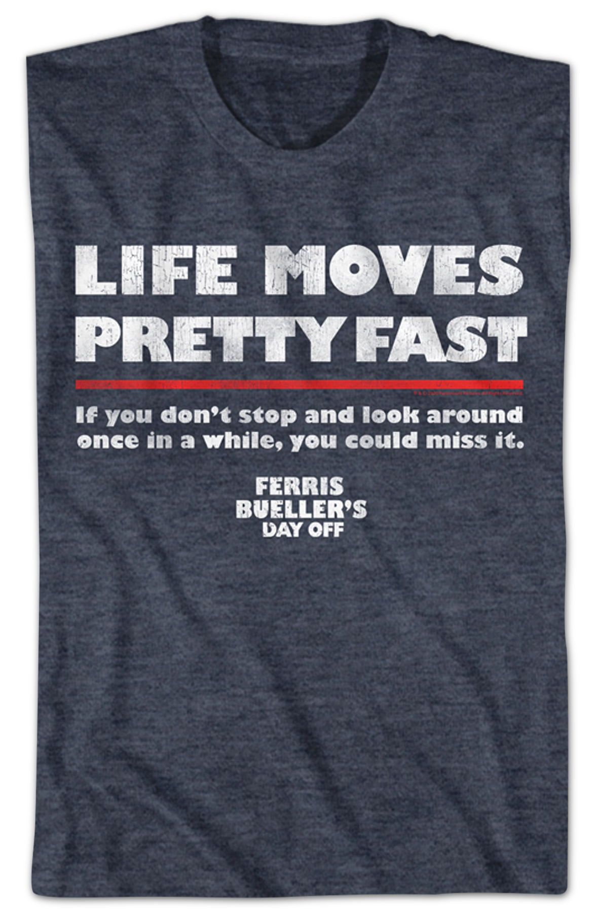 Distressed Life Moves Pretty Fast Ferris Bueller's Day Off T-Shirt Hoodie, Sweatshirt | CiraTrend.com (Image 2)
