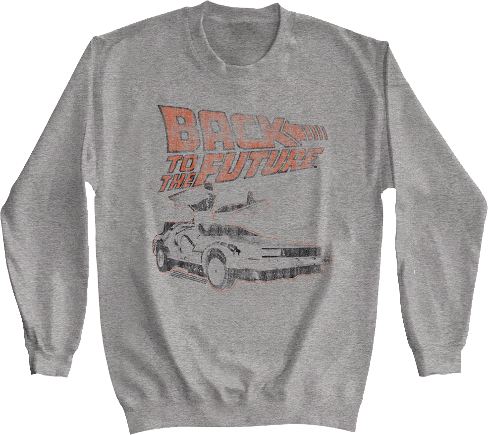 Distressed Logo And DeLorean Back To The Future Sweatshirt T-Shirts, Hoodie | CiraTrend.com (Image 1)