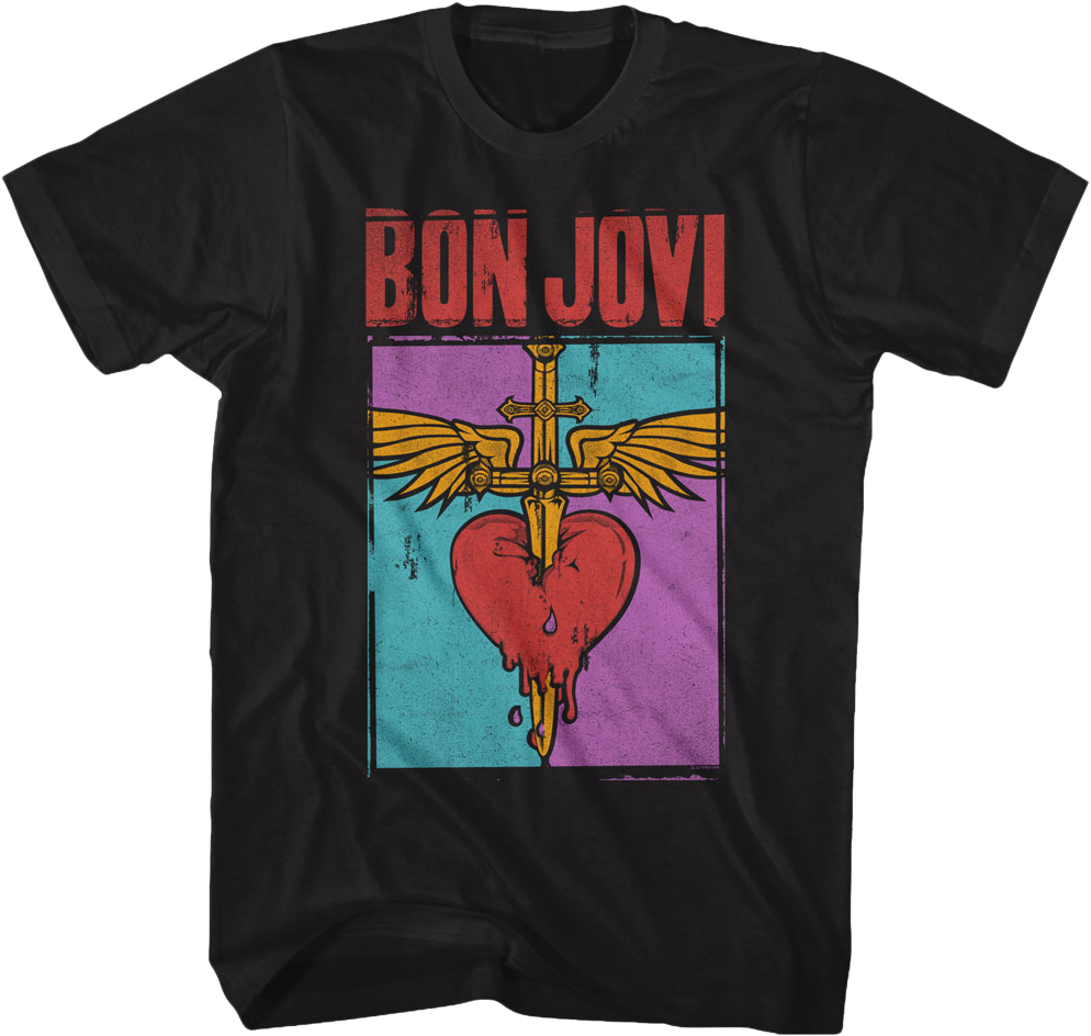 Distressed Logo Bon Jovi T-Shirt Hoodie, Sweatshirt | CiraTrend.com (Image 1)