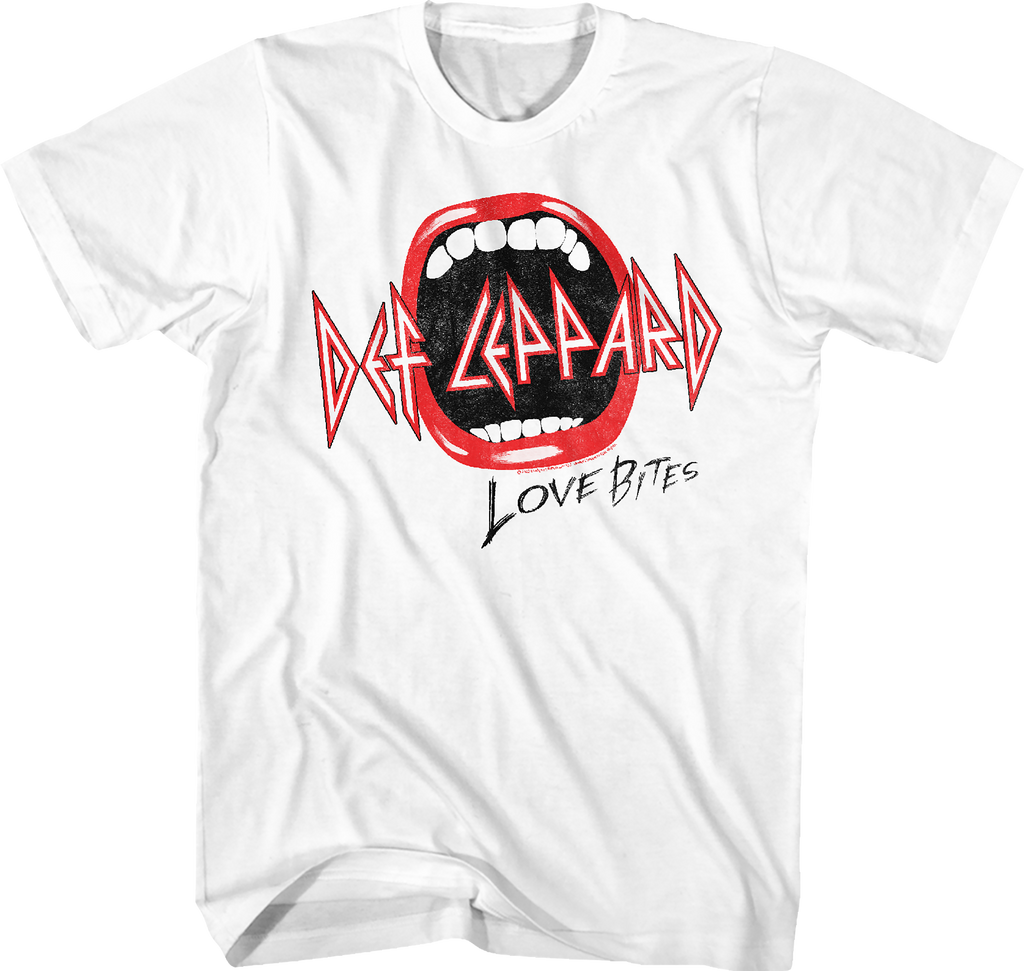 Distressed Love Bites Def Leppard T-Shirt Hoodie, Sweatshirt | CiraTrend.com (Image 1)