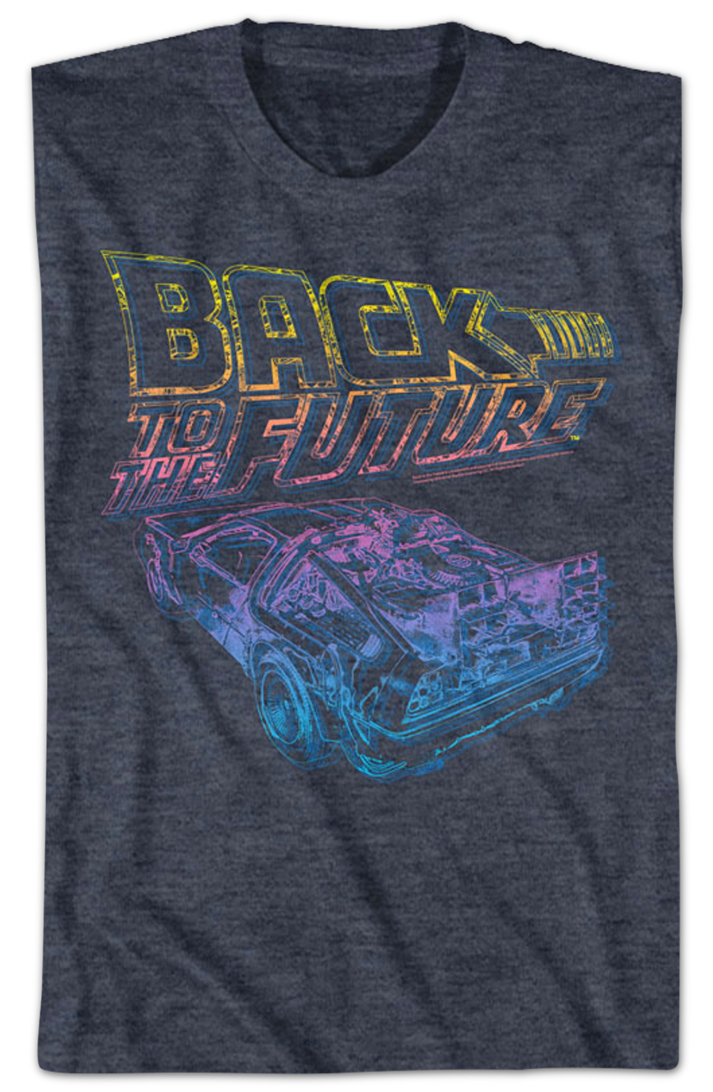 Distressed Neon Logo And DeLorean Back To The Future T-Shirt Hoodie, Sweatshirt | CiraTrend.com (Image 2)