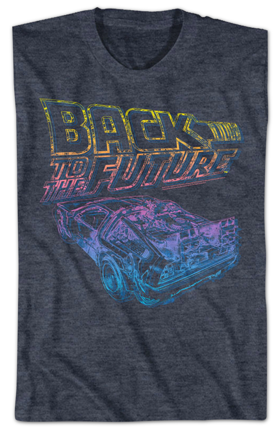 Distressed Neon Logo And DeLorean Back To The Future T-Shirt Hoodie, Sweatshirt | CiraTrend.com (Image 2)