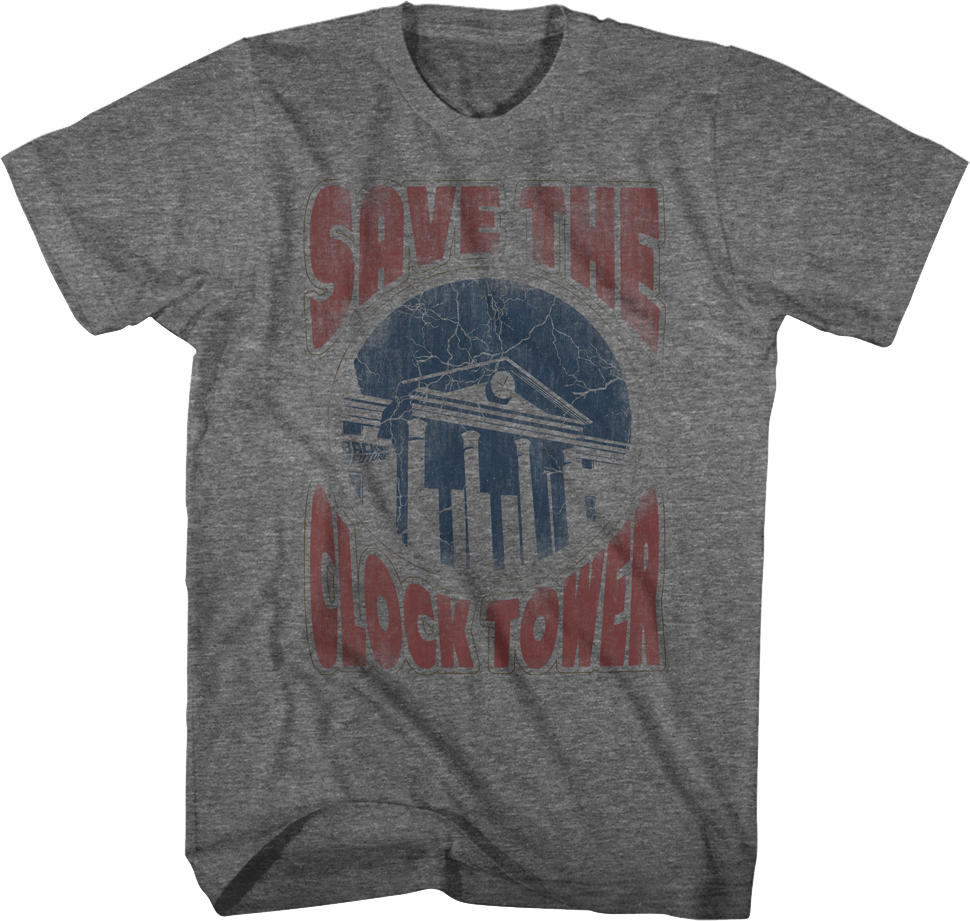 Distressed Save The Clock Tower Back To The Future Shirt Hoodie, Sweatshirt | CiraTrend.com (Image 1)
