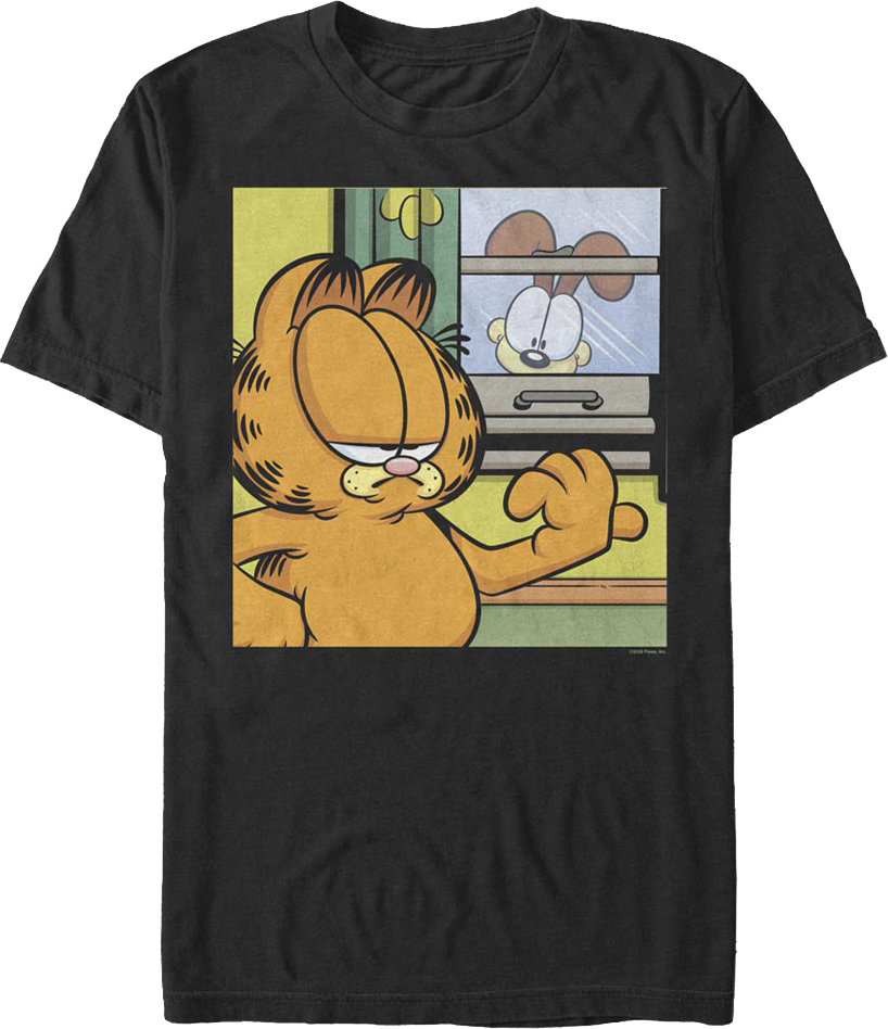 Doggie In The Window Garfield T-Shirt Hoodie, Sweatshirt | CiraTrend.com (Image 1)