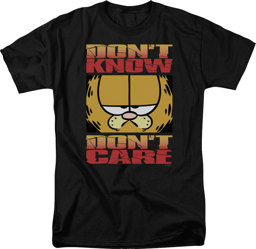 Don't Know Don't Care Garfield T-Shirt Hoodie, Sweatshirt | CiraTrend.com (Image 1)