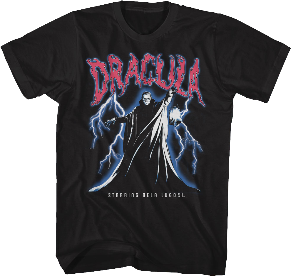 Dracula Lightning Storm Bela Lugosi T-Shirt Hoodie, Sweatshirt | CiraTrend.com (Image 1)