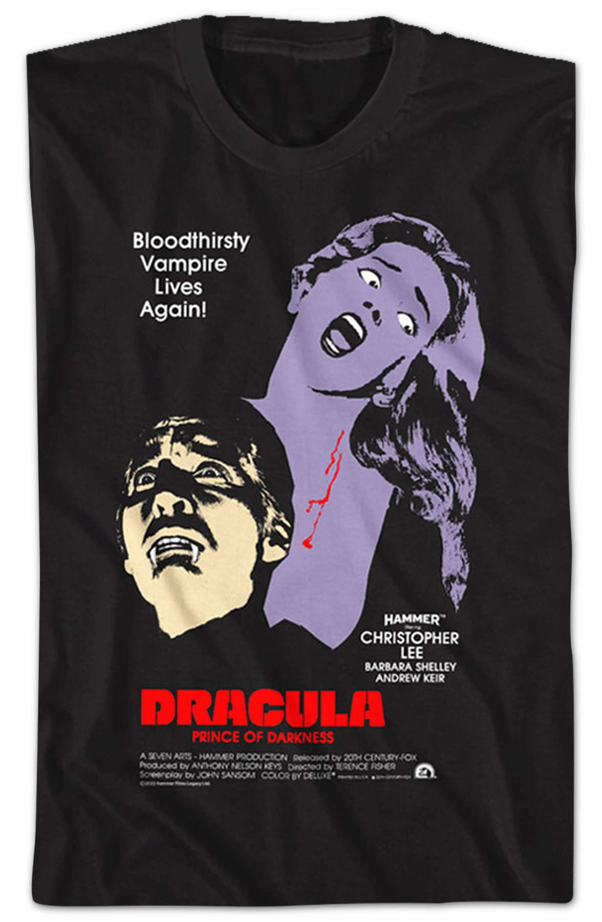 Dracula Prince Of Darkness Graphic Poster Hammer Films T-Shirt Hoodie, Sweatshirt | CiraTrend.com (Image 2)