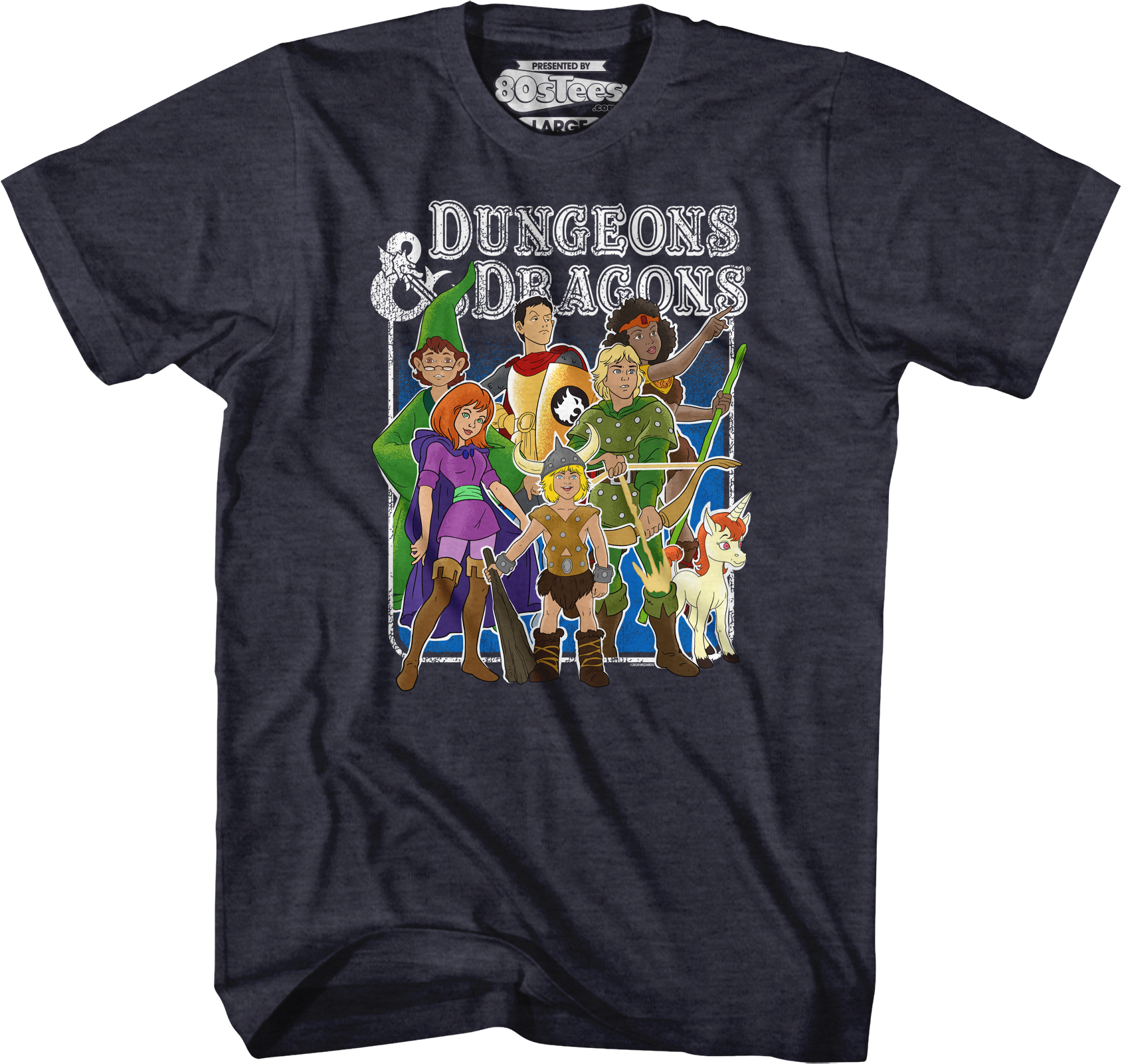 Navy Heather Animated Friends Dungeons & Dragons T-Shirt Hoodie, Sweatshirt | CiraTrend.com (Image 1)