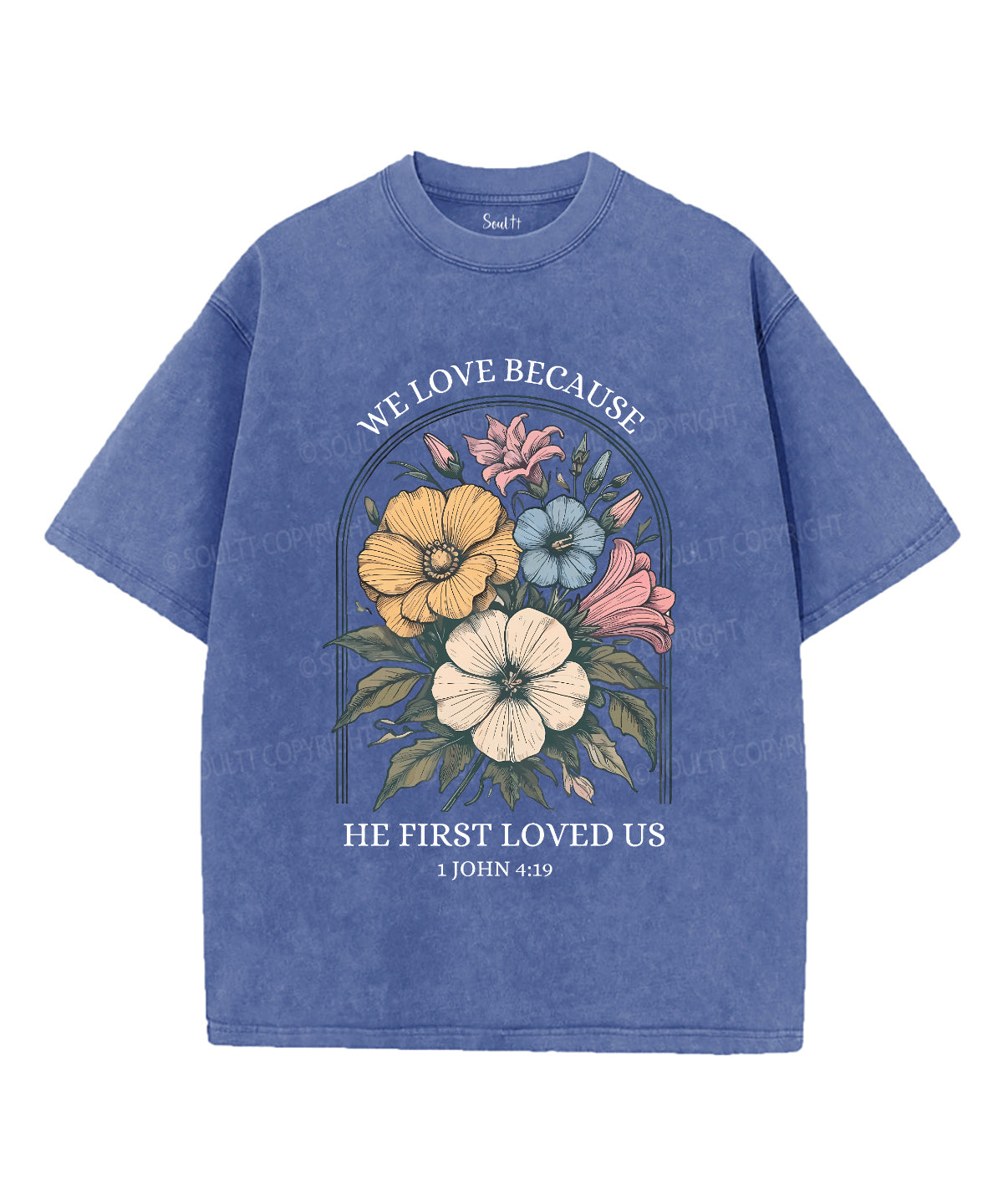 We Love Because He First Loved Us Unisex Washed Christian T-shirt Style001 Hoodie, Sweatshirt | CiraTrend.com (Image 4)