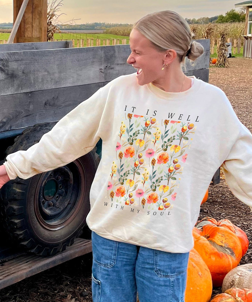 It Is Well With My Soul Cotton Christian Sweatshirt T-Shirts, Hoodie | CiraTrend.com (Image 1)