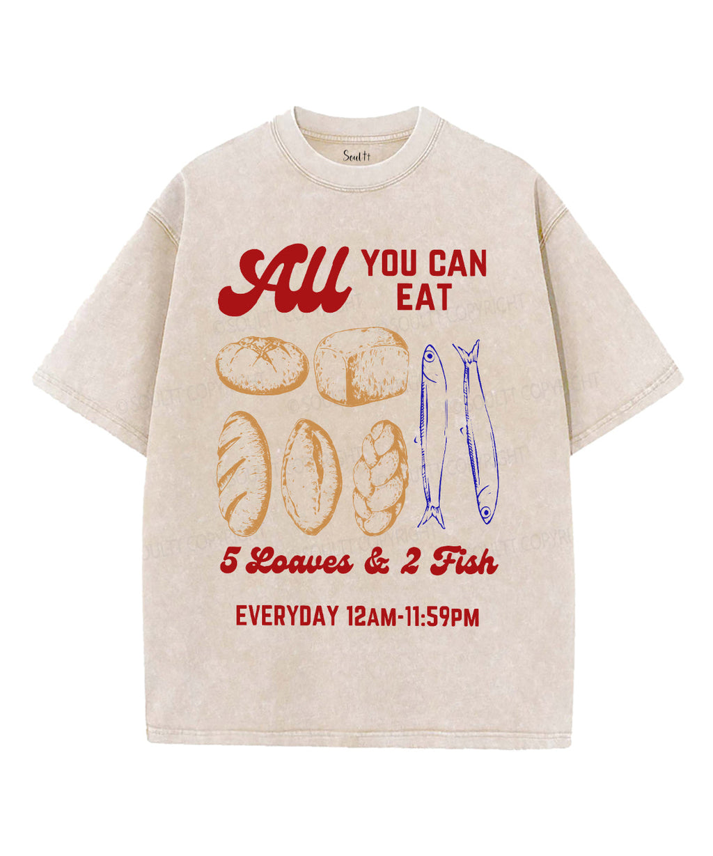 Fish And Loaves Unisex Washed Christian T-shirt Style002 Hoodie, Sweatshirt | CiraTrend.com (Image 2)