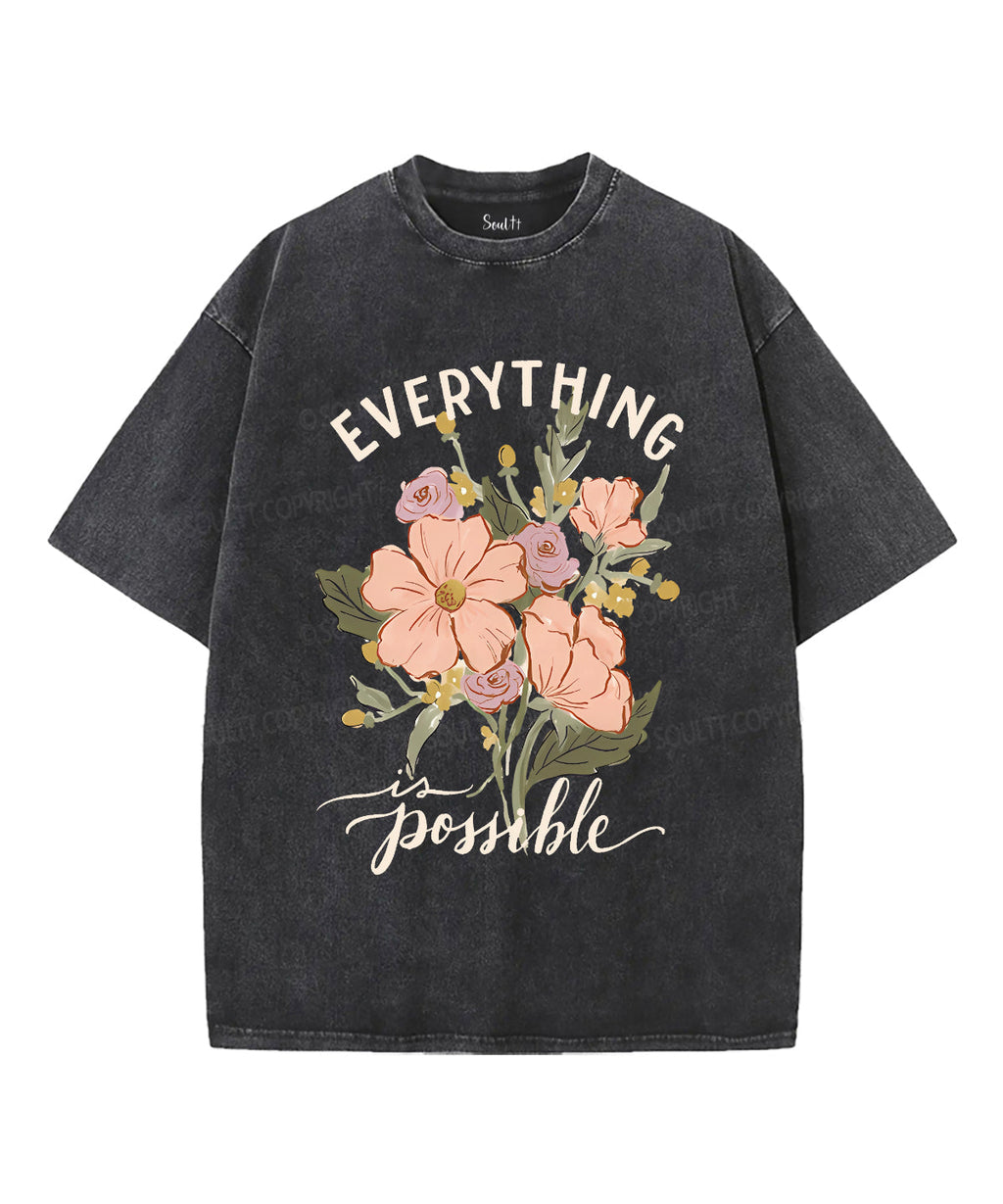 Everything Is Possible Unisex Washed Christian T-shirt Hoodie, Sweatshirt | CiraTrend.com (Image 1)