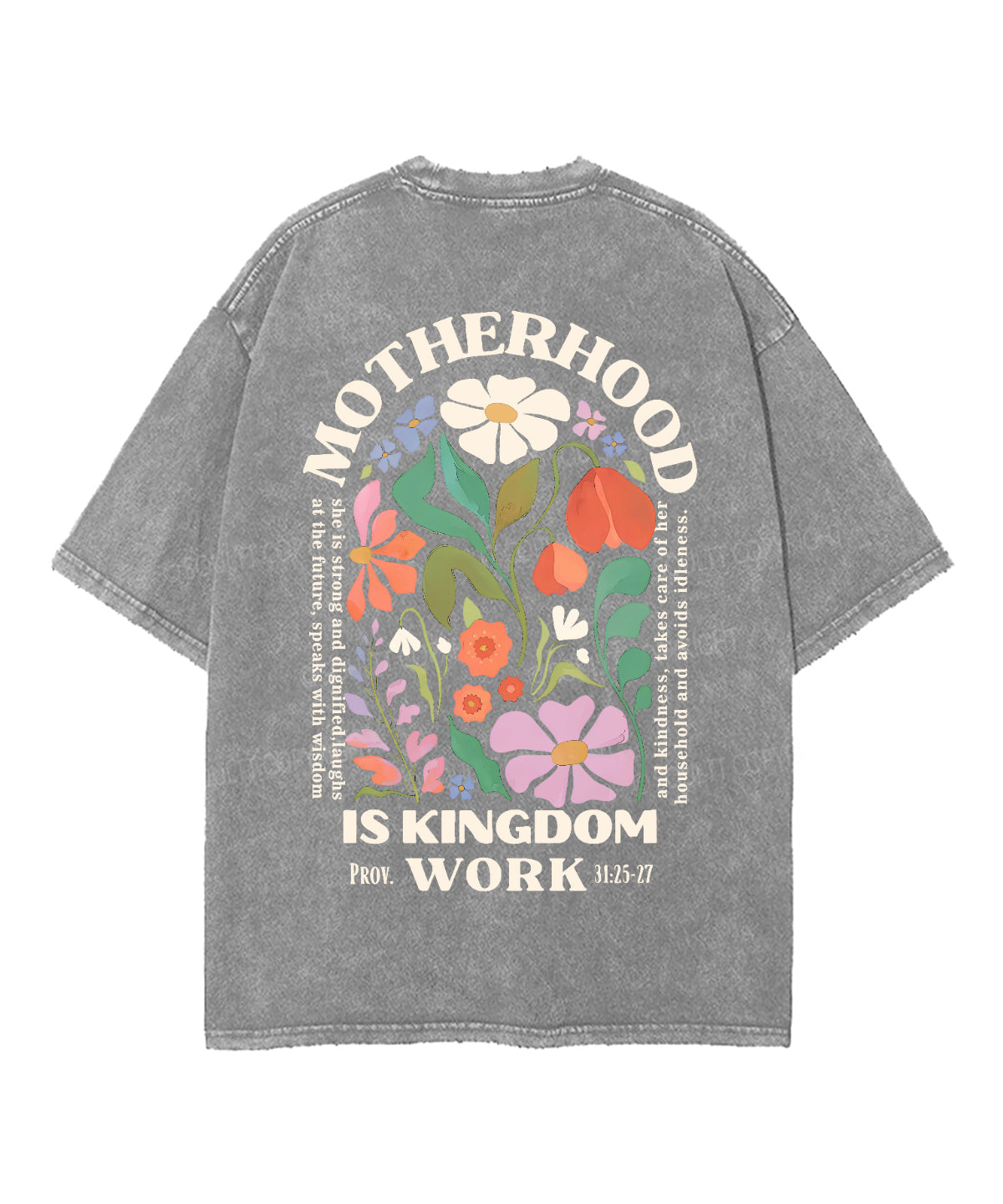 Motherhood Is Kingdom Work Double Sided Unisex Washed Christian T-shirt Style007 Hoodie, Sweatshirt | CiraTrend.com (Image 5)