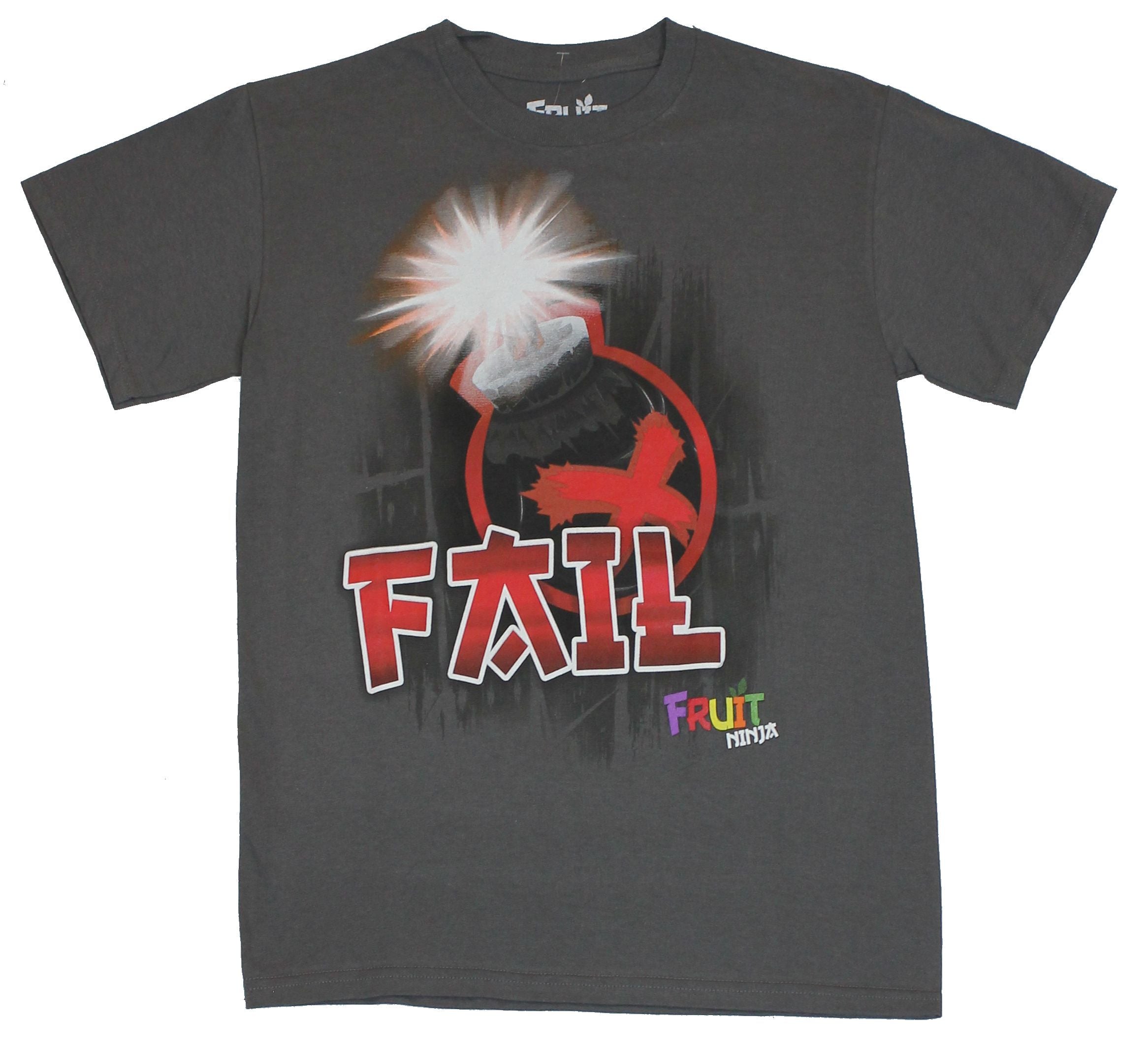 Fruit Ninja Mens T-Shirt  - Fail Giant Bomb Image on Gray Hoodie, Sweatshirt | CiraTrend.com