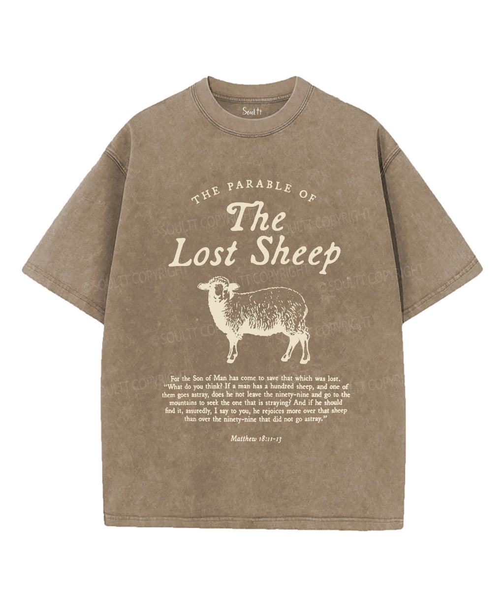 The Lost Sheep Unisex Washed Christian T-shirt Hoodie, Sweatshirt | CiraTrend.com (Image 5)