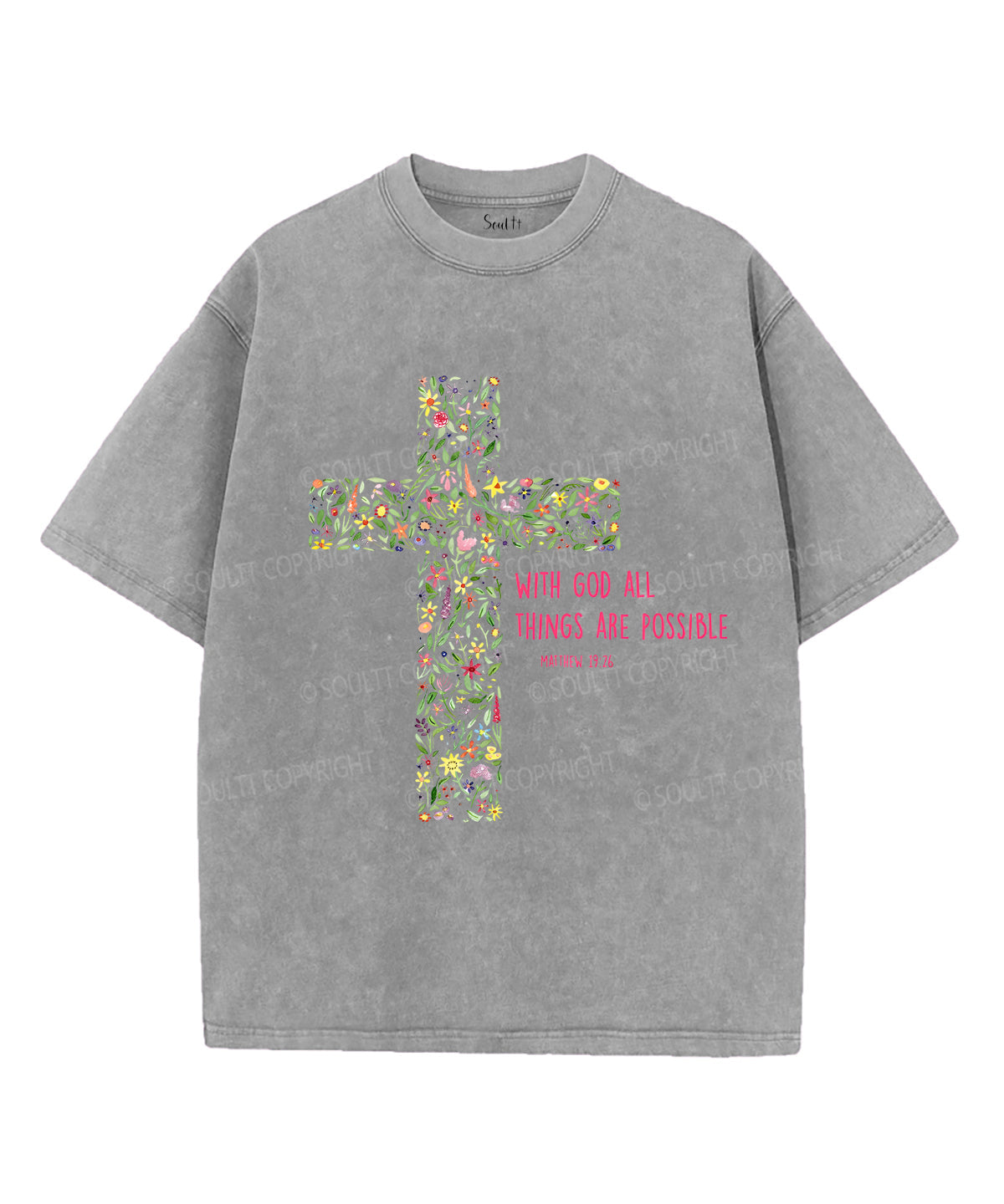 All Things Are Possible Unisex Washed Christian T-shirt Style001 Hoodie, Sweatshirt | CiraTrend.com (Image 2)