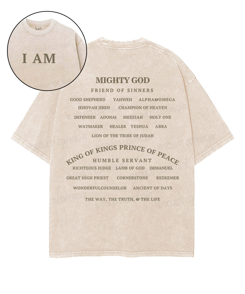 Mighty God Double Sided Washed Christian T-shirt Hoodie, Sweatshirt | CiraTrend.com (Image 1)