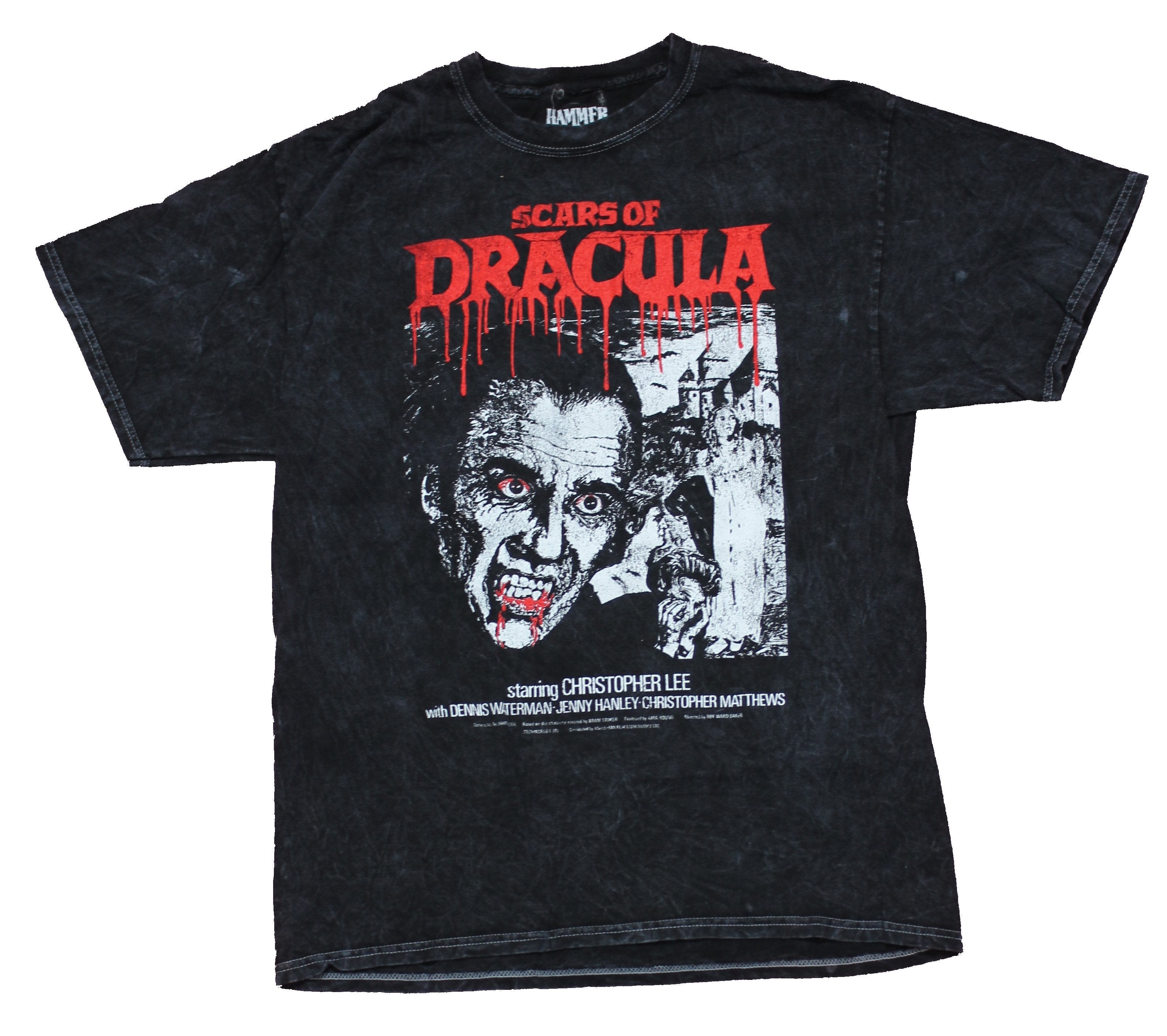 Scars of Dracula Mens T-Shirt - Distressed Christopher Lee Hammer Poster Hoodie, Sweatshirt | CiraTrend.com