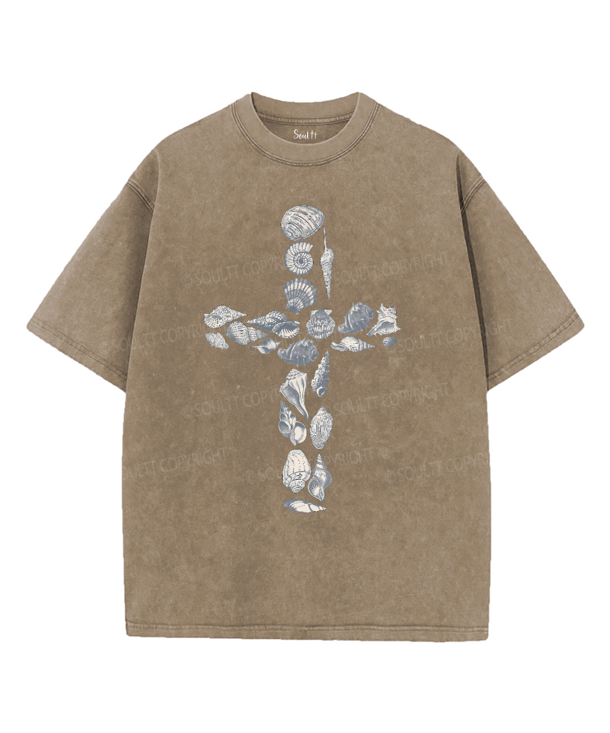 Ocean Baker Cross Unisex Washed Christian T-shirt Hoodie, Sweatshirt | CiraTrend.com (Image 5)