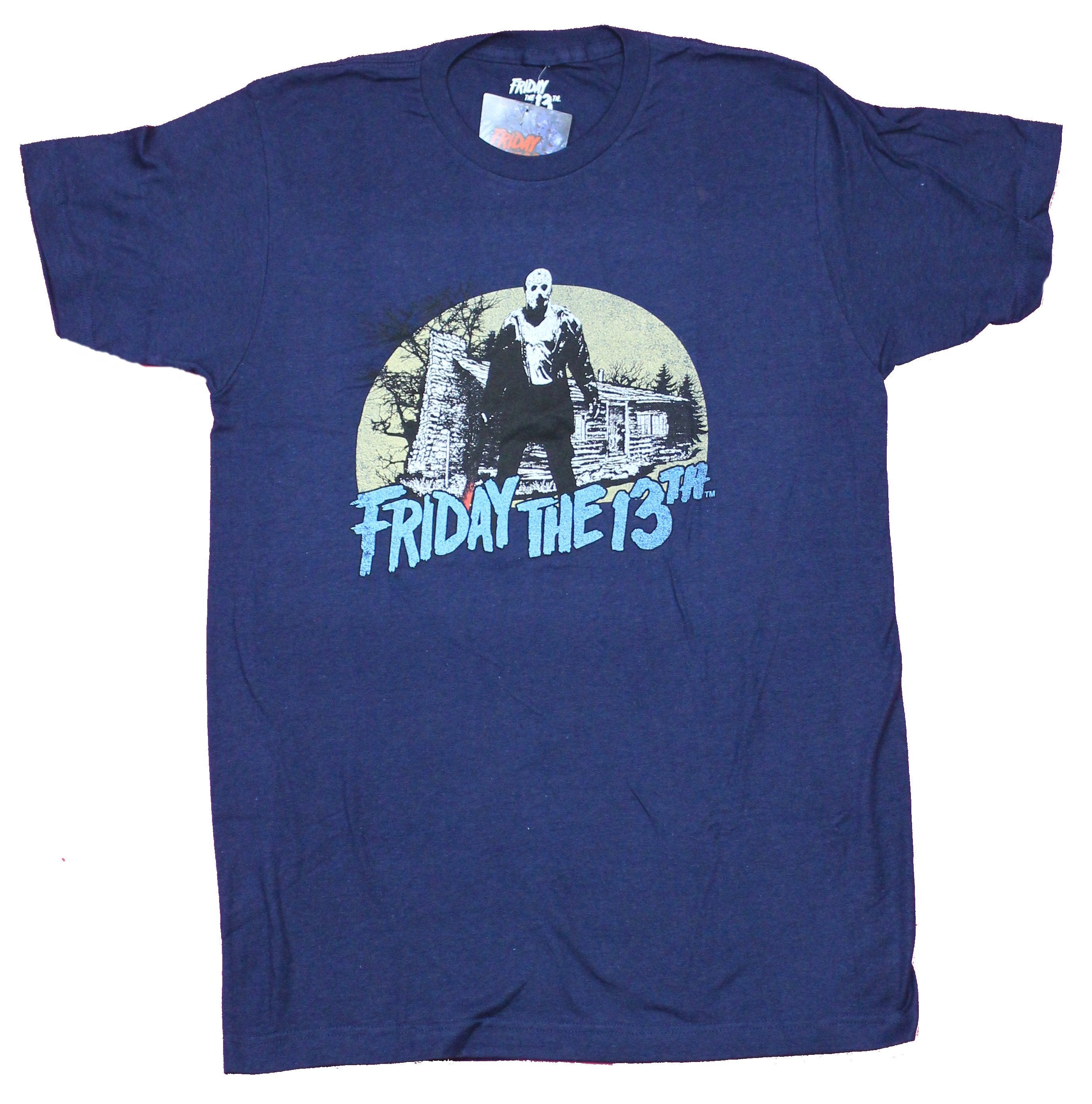 Friday the 13th Mens T-Shirt - Jason Standing In Front Of Cabin Image Hoodie, Sweatshirt | CiraTrend.com