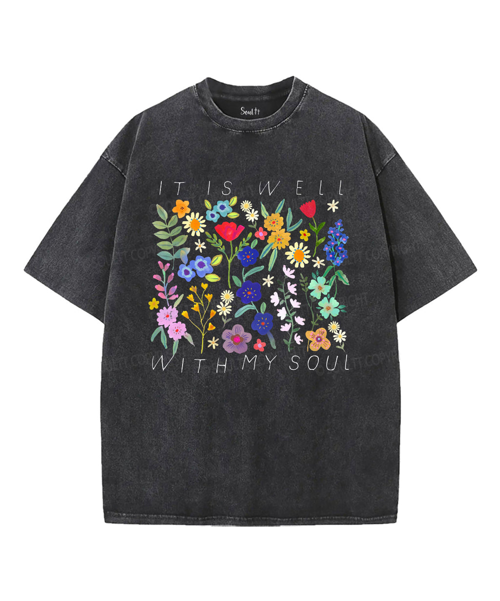 It Is Well With My Soul Washed Christian T-shirt Style025 Hoodie, Sweatshirt | CiraTrend.com (Image 1)